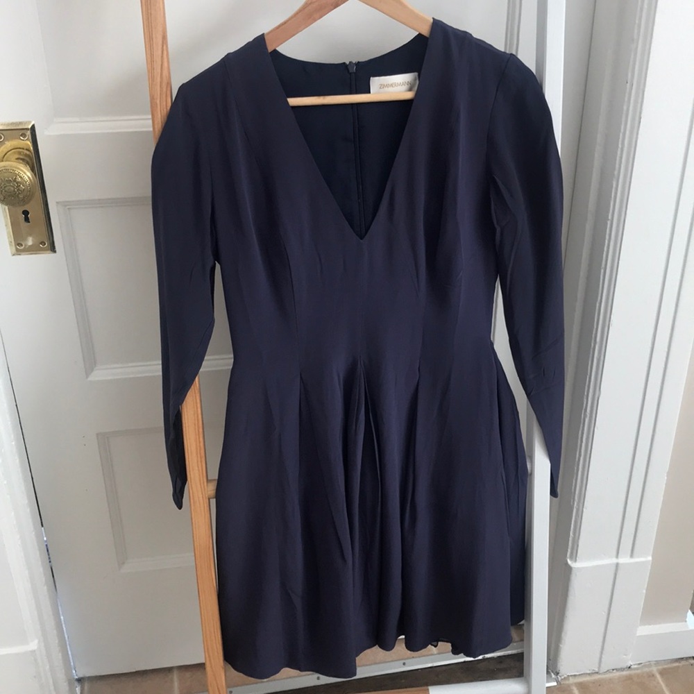 Zimmermann blue A-line silk dress